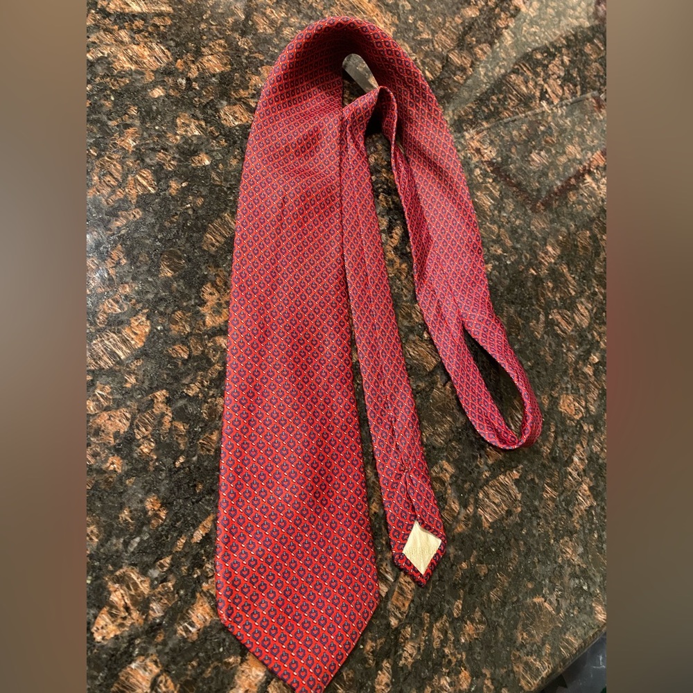 Pierre Balmain Silk Necktie Geometric Print
